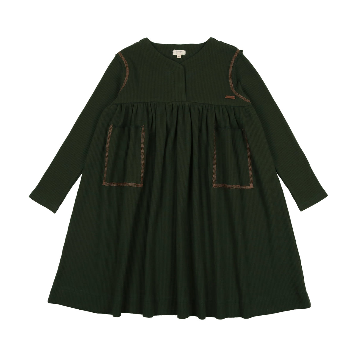 Lil Legs Ribbed Placket Dress - Black / Multicolor Lil Legs Ribbed Placket Dress - Black / Multicolor