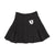 Bamboo Black Wool Pleated Skirt with Emblem
