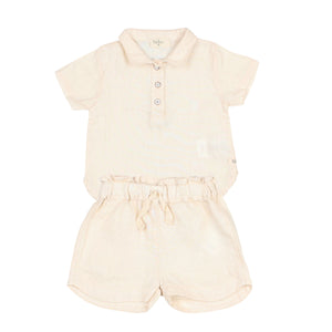 Buho Sand Baby Linen Shirt & Shorts Set