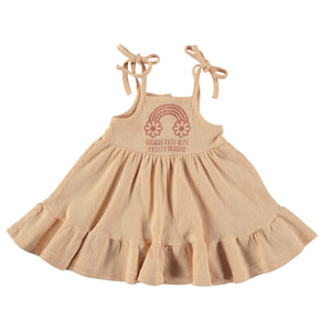 Tocoto Vintage Pink Ribbed Baby Dress