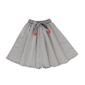 Parni K230 Wash Black Denim Short Skirt w/ Drawstring