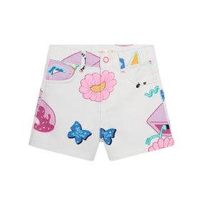 Billieblush Multicolor Allover Flower Print Twill Shorts