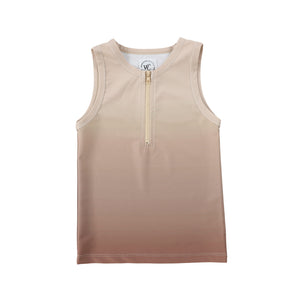 Water Club Taupe Ombre Zipper Tank