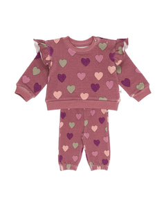 The New Society Christy Baby Sweater Hearts & Joggings Hearts Set