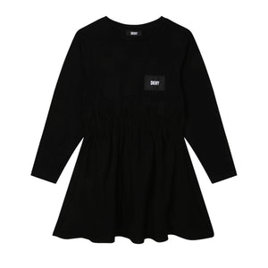 DKNY Black Jersey Long Sleeve Dress