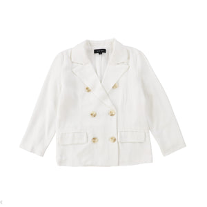 Bamboo Ivory Double Breasted Linen Blazer