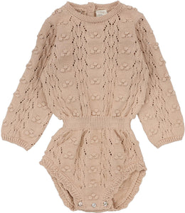 Lil Legs Dusty Pink Baby Girl Knit Romper