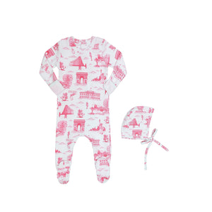 Parni PJ 96 Ivory/Pink Toile Footie