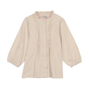 Kin+Kin K241 Natural Girls Ruffled Collar Shirt