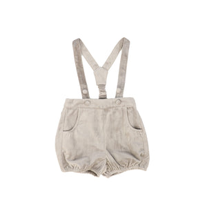 Le Bourdon Light Grey Velvet Suspender Bubble Short