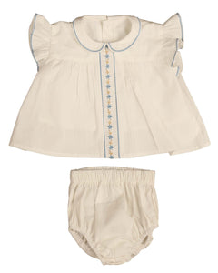 *PO* Noma Blue Special Stitch Trim Baby Set