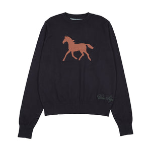 Urban Edge Navy Horse Knit Sweater