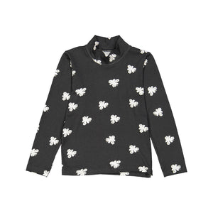 Olivia Rohde Black with Flower Mockneck