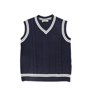 Valentina Navy Cable Knit Vest