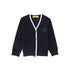 Le Bourdon Navy Trim Border Cardigan