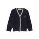 Le Bourdon Navy Trim Border Cardigan