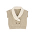 Le Bourdon Oatmeal Knit Sherpa Vest Set