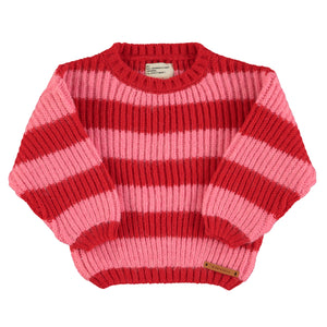 Piupiuchick Red & Pink Stripes Knitted Sweater