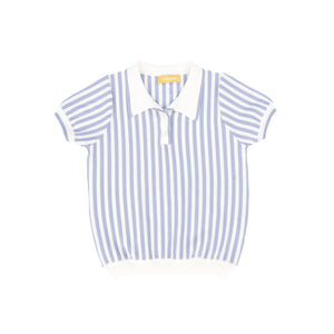 Le Bourdon Light Blue Striped Collar Sweater