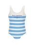 Philosophy White Blue Stripped Swimsuit w/ Logo