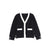 Bamboo Black Knit Trim Button Cardigan