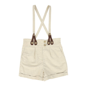 Bamboo Oatmeal Solid Linen Overalls