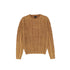 Bamboo Camel Braided Knit Sweater