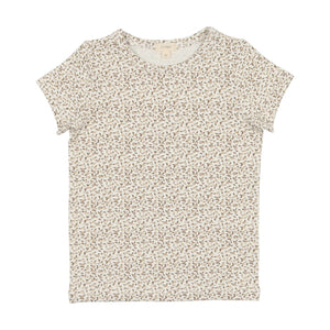Lil Legs Analogie Taupe Floral Short Sleeve Tee