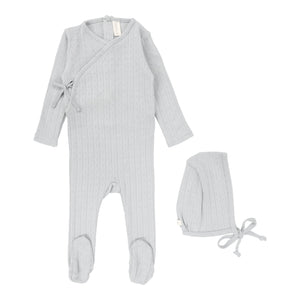 Lilette Blue Fine Pointelle Footie Set