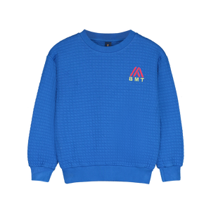 Bonmot Fresh Blue Quilted Embroidery Sweatshirt