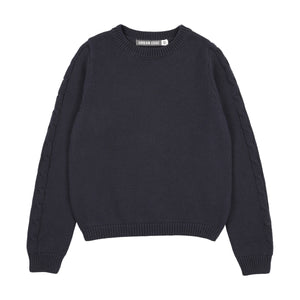 Urban Edge Navy Chunky Knit Crewneck Sweater