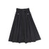 Valentina Black Poplin Zipper Front Skirt