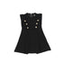 Bace Black Button Pleated Dress