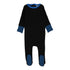Lil Legs Black/Royal Blue Striped Cuff Footie