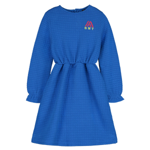 Bonmot Fresh Blue Short Quilted Emboridery Dress