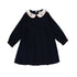 Lil Legs Navy Collar Pleated Dress