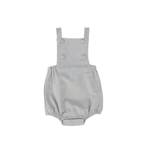 Bamboo Light Grey Wool Button Romper