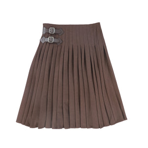 Valentina Brown Thin Pleated Skirt