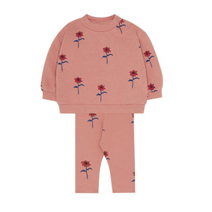 The Campamento Pink Flowers Baby Sweatshirt & Legging Set