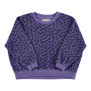 Piupiuchick Purple w/ Animal Print Terry Sweatshirt