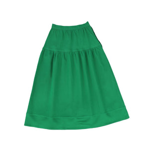 Bamboo Green Denim Waisted Maxi Skirt