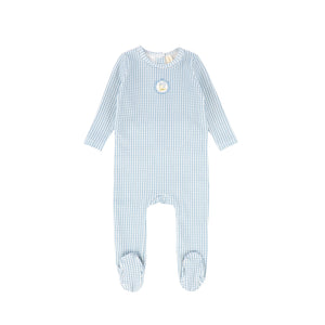 Bebe Jolee Blue Gingham Frame Footie