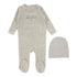 Lilette Heathered Oatmeal Velour Bonjour Footie Set