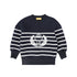 Le Bourdon Navy Striped Embroidered Crest Sweatshirt