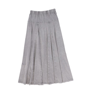 Valentina Grey Flowy Mineral Wash Maxi Skirt