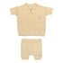 Noma Yellow Baby 2 PC Marled Knit With Exposed Stitch Detail