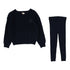 Lil Legs Navy Knit Vneck Toddler Set