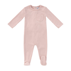 Kipp Baby Pink Embroidered Pocket Footie