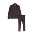Le Bourdon Brown Wrap Neck Sweater Leggings Set
