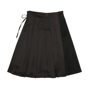 Urban Edge Black Pleated Wrap Skirt